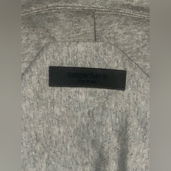 Essentials Fear of God Dark Oatmeal Hoodie with Black Lettering, LARGE - Picture 10 of 10